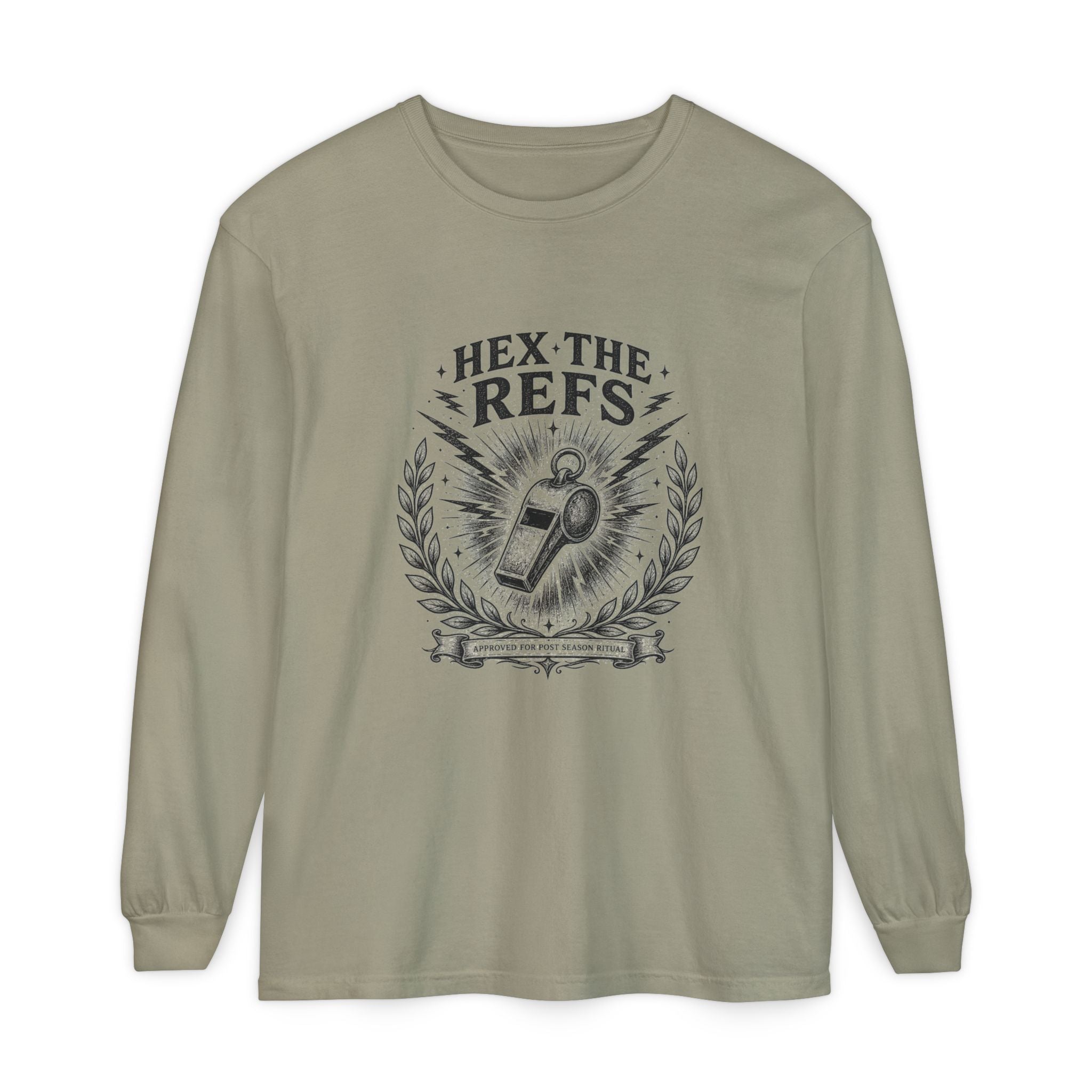 Funny 'Hex the Refs' Long Sleeve T-Shirt — Sports Superstition Shirt for Fans