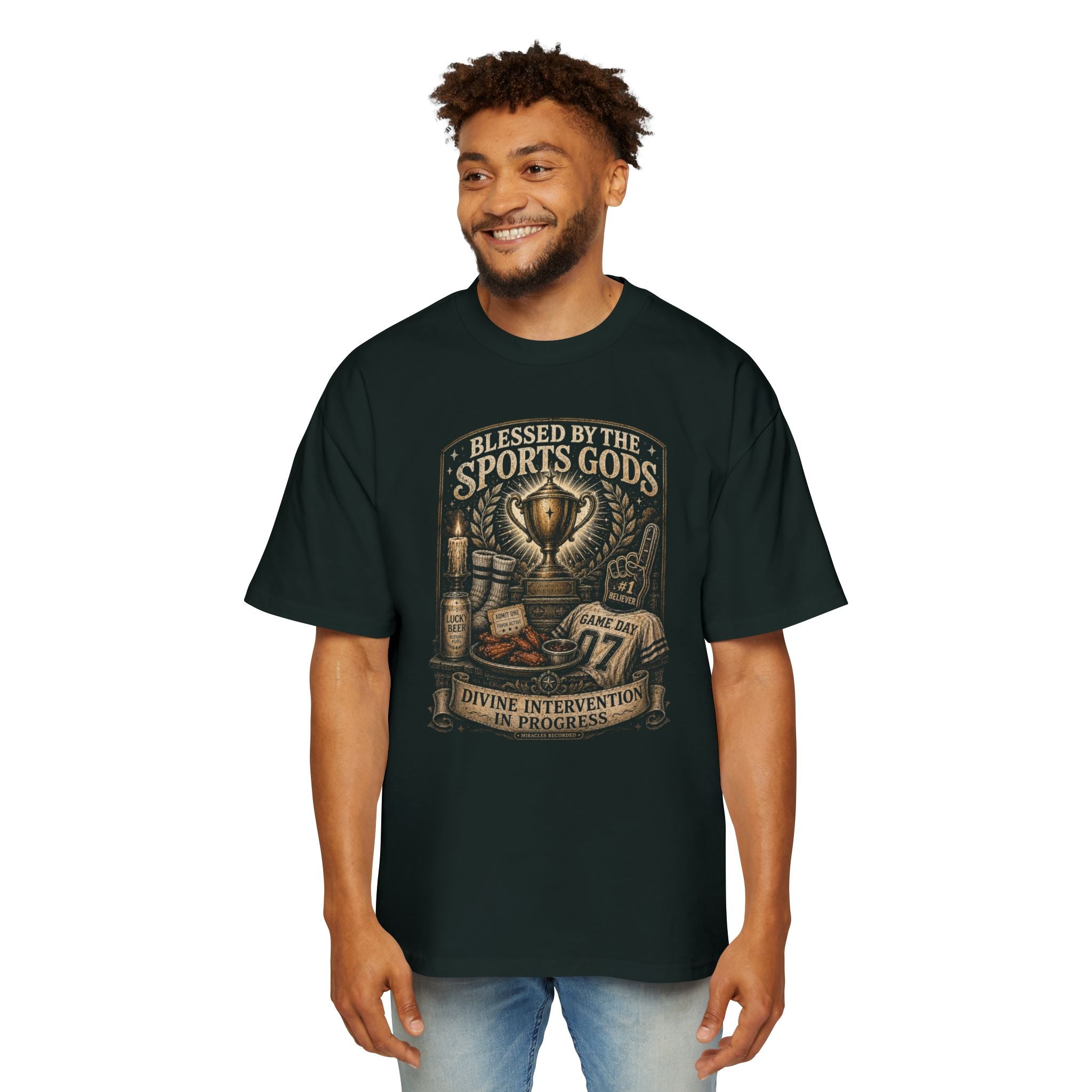 Blessed by the Sports Gods Tee — Athletic Fan Graphic Shirt