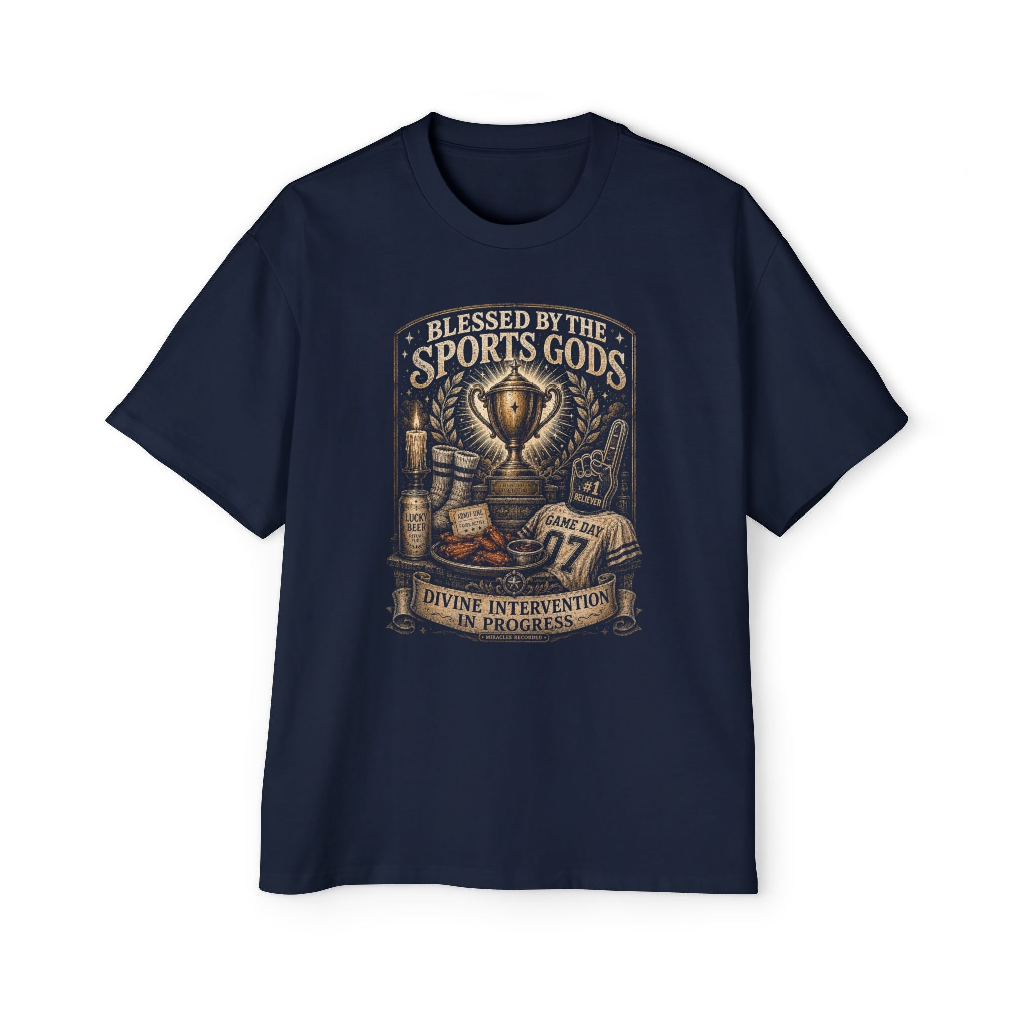 Blessed by the Sports Gods Tee — Athletic Fan Graphic Shirt