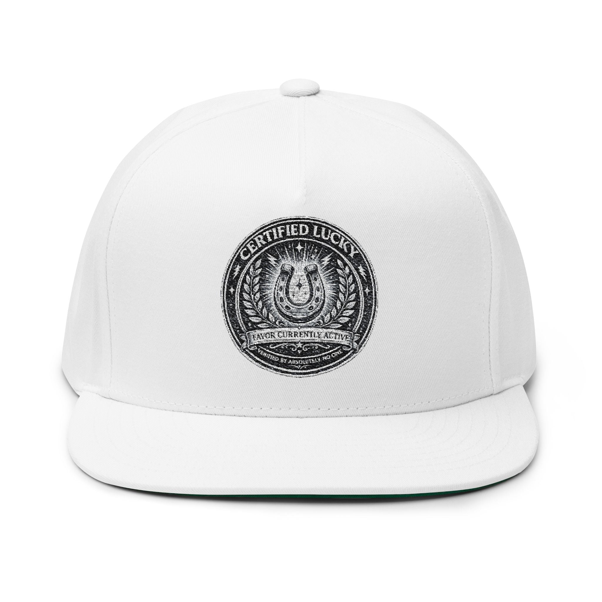 Lucky Game Day Flat Bill Cap — Sports Superstition Embroidered Hat