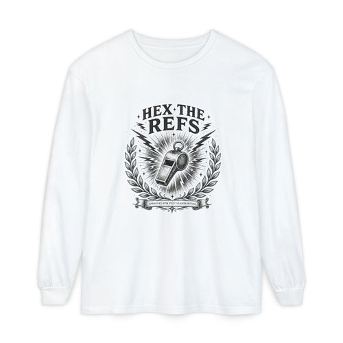 Funny 'Hex the Refs' Long Sleeve T-Shirt — Sports Superstition Shirt for Fans