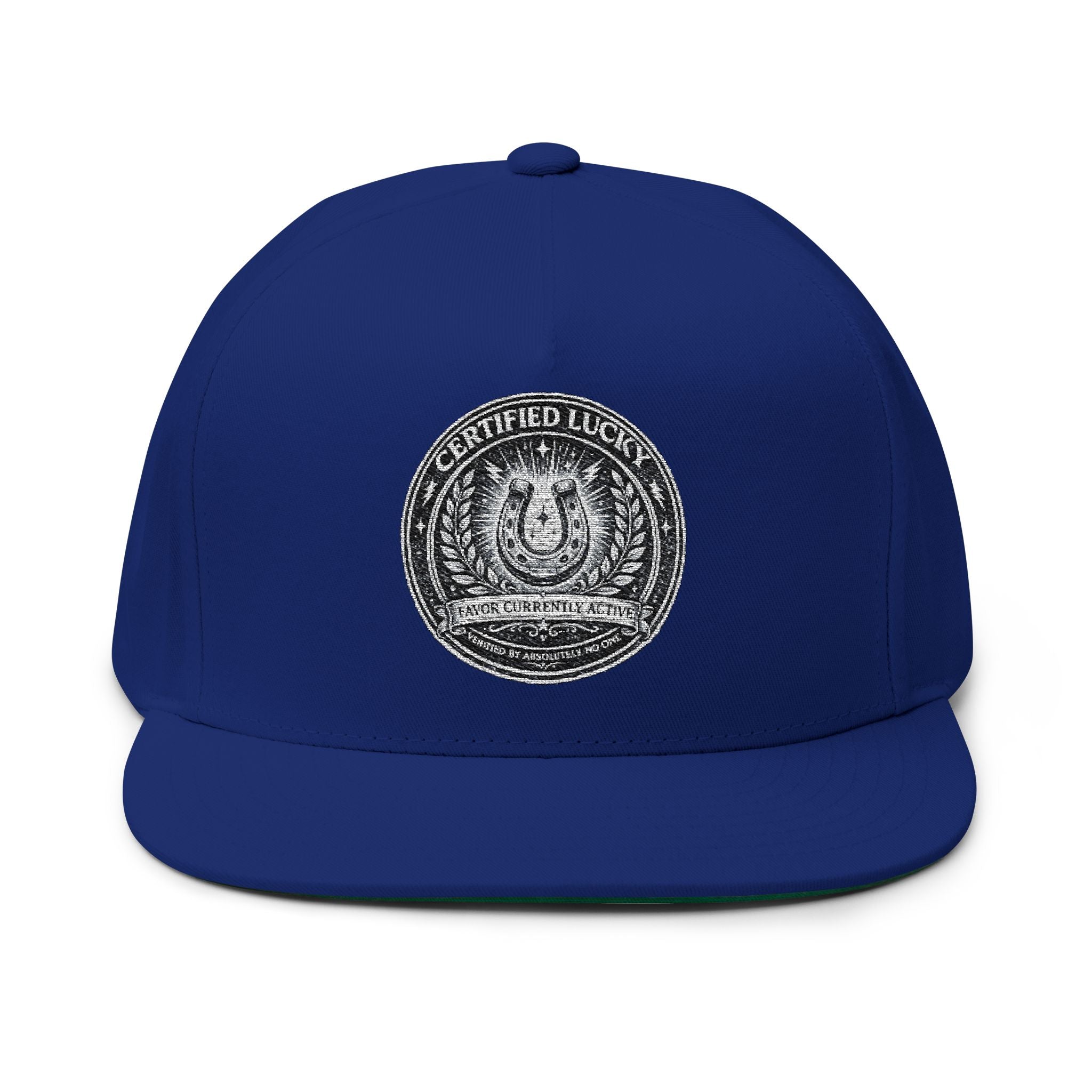Lucky Game Day Flat Bill Cap — Sports Superstition Embroidered Hat