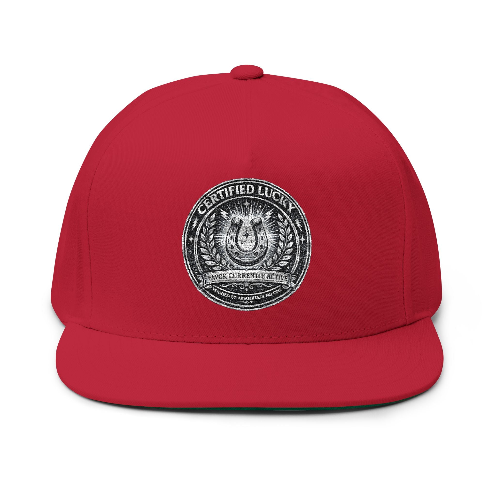 Lucky Game Day Flat Bill Cap — Sports Superstition Embroidered Hat