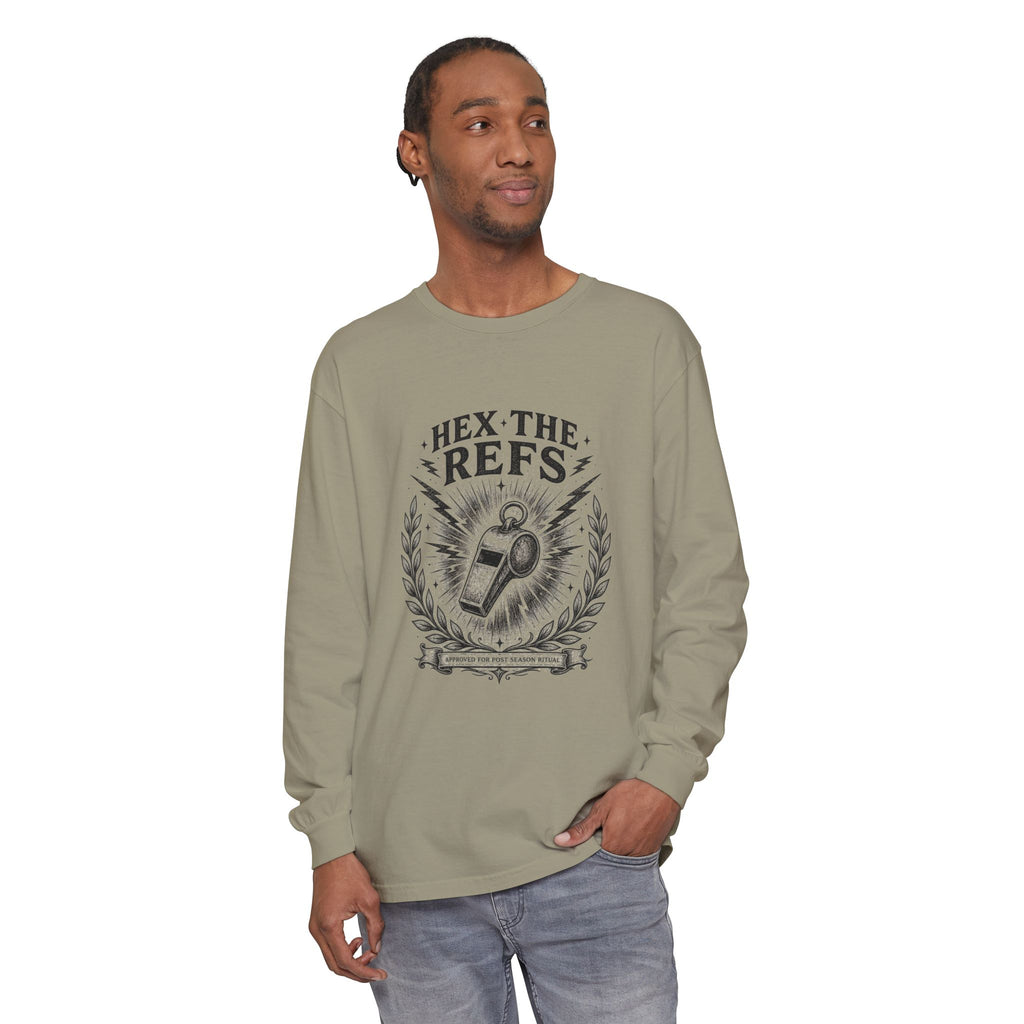 Funny 'Hex the Refs' Long Sleeve T-Shirt — Sports Superstition Shirt for Fans