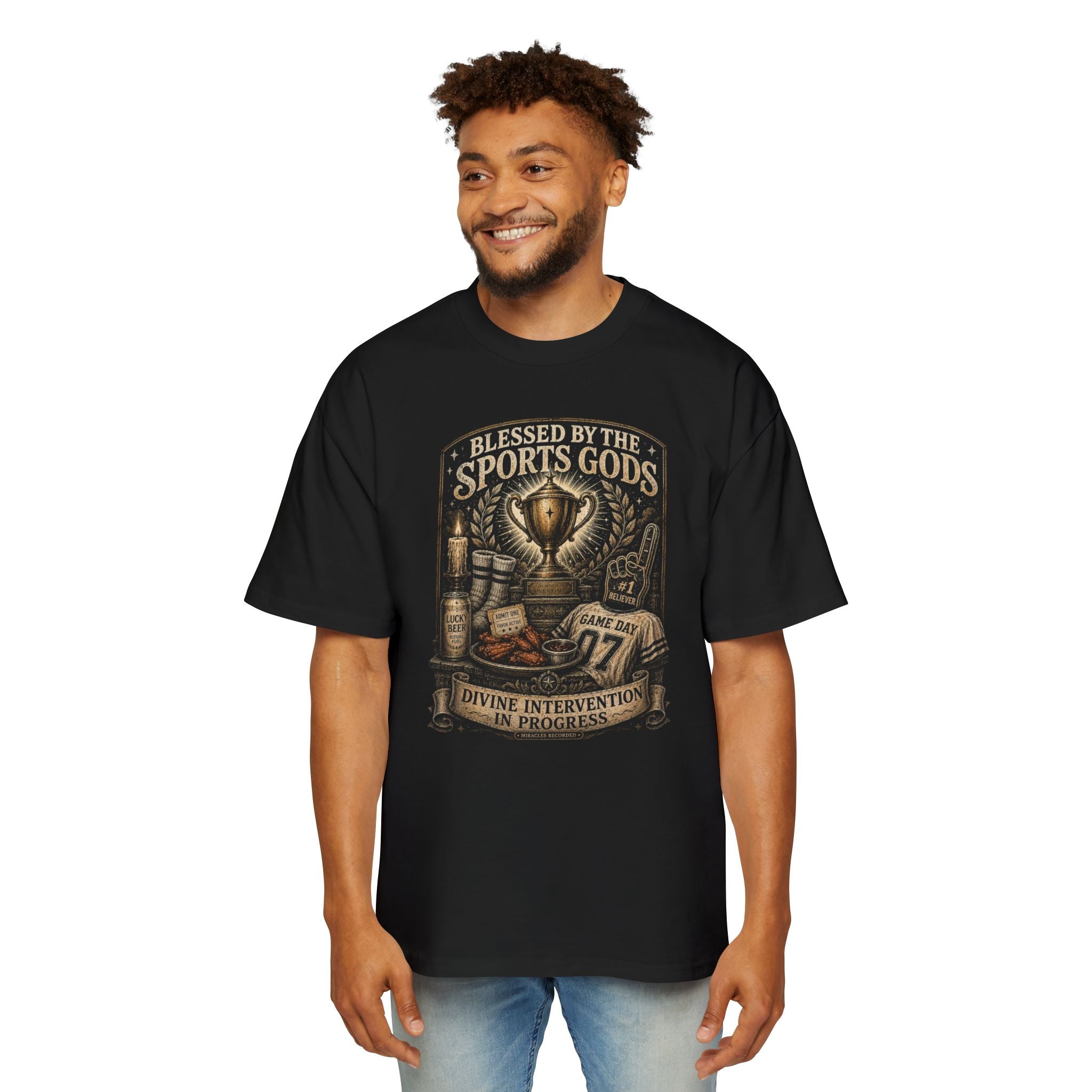 Blessed by the Sports Gods Tee — Athletic Fan Graphic Shirt
